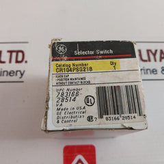 Ge Cr104Psg21B Selector Switch 2 Position Maintained Without Contact Block