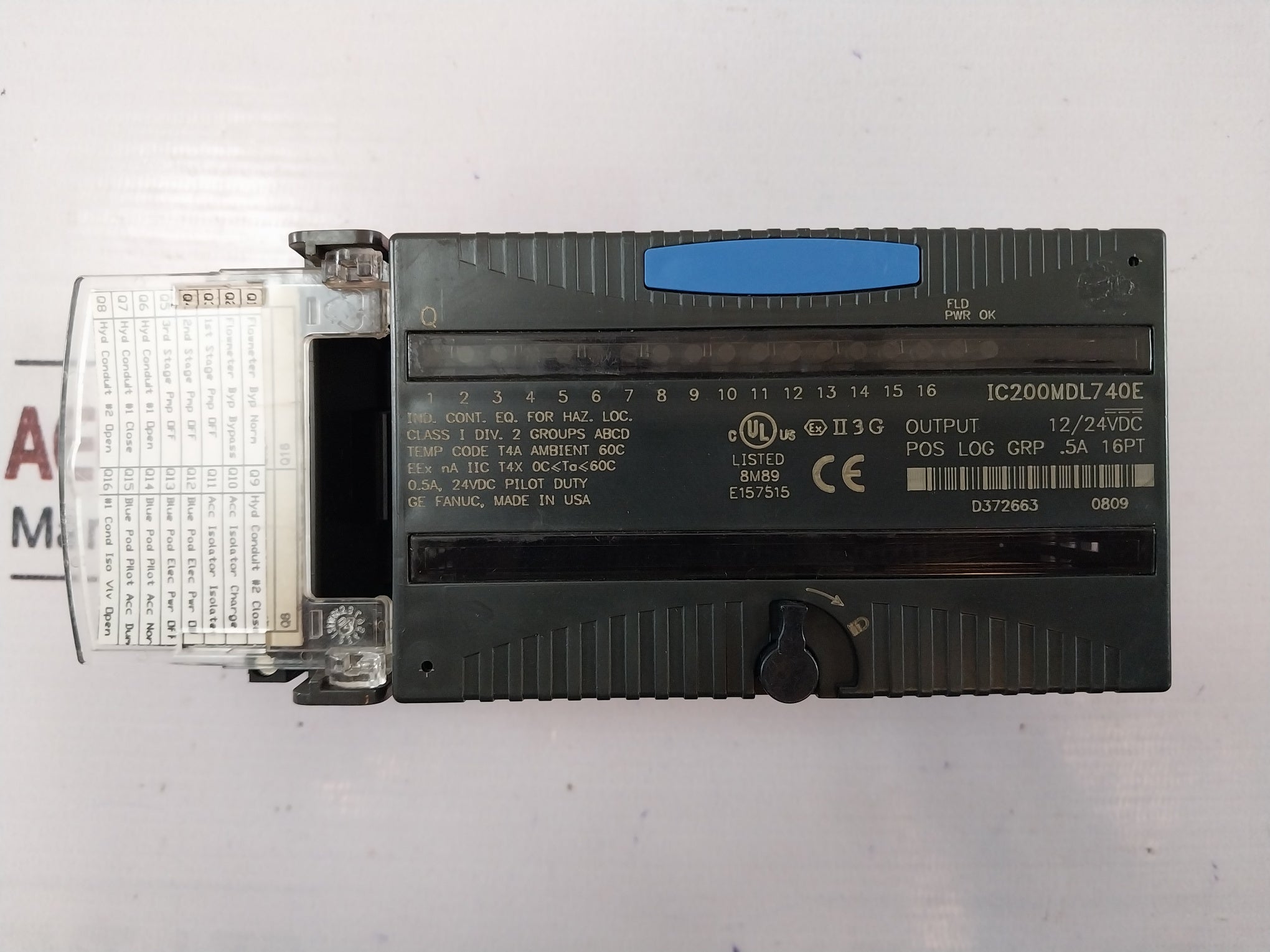 Ge Fanuc Ic200Mdl740E Pos Log Grp 5A 16Pt Output Module 12/24Vdc