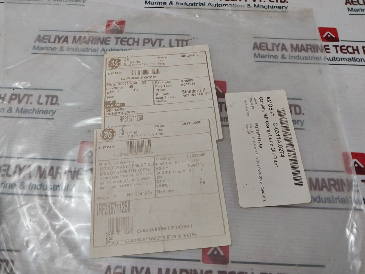 Ge Irf316711250 Gasket Set Mp Comp Lube Oil Filter Kit