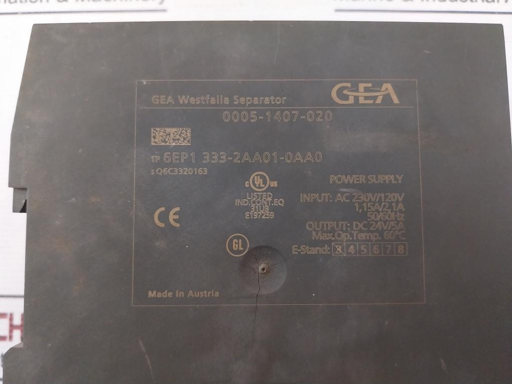 Gea 0005-1407-020 Power Supply Ac 230V/120V