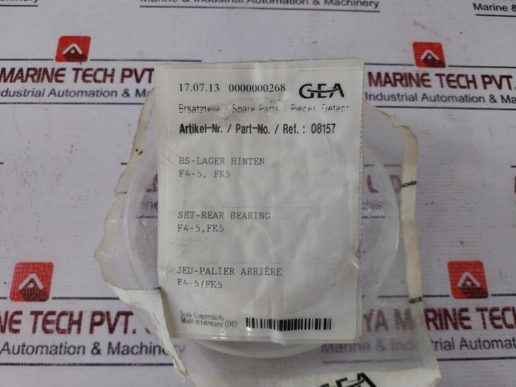 GEA 08157 Set Rear Bearing for Bock Compressor