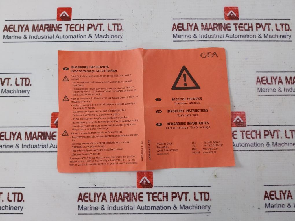 GEA 08157 Set Rear Bearing for Bock Compressor