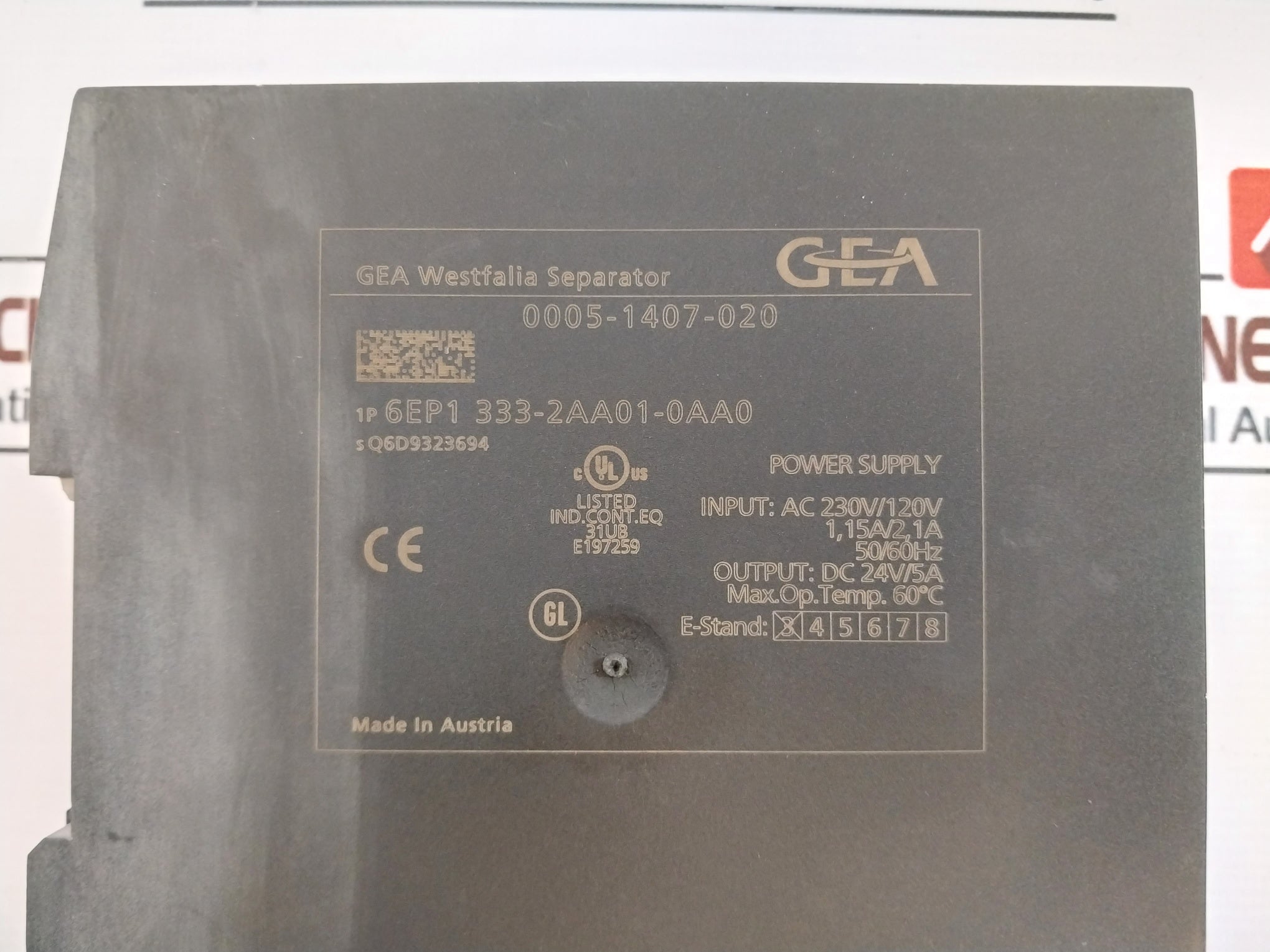 Gea 1P 6Ep1 333-2Aa01-0Aa0 Power Supply 0005-1407-020