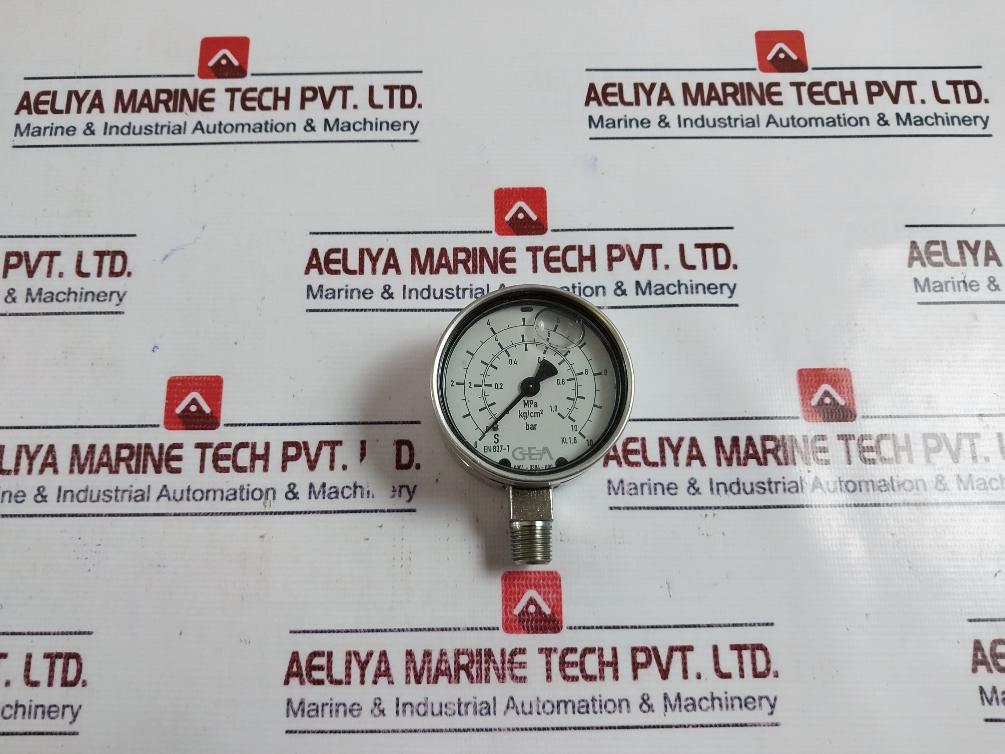 GEA EN 837-1 Pressure Gauge 0001-0304-600 0-10 Bar/0-10 kg/cm2/0-1,0 MPa
