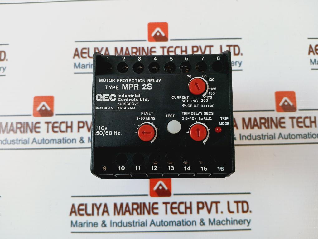 Gec Type Relay Gec Mpr 2s Motor Protection Relay 110v 50/60hz – Aeliya Marine Tech