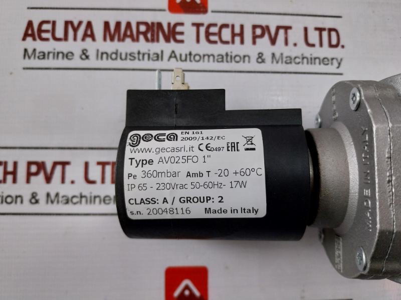 Geca Av025Fo 1” Automatic Gas Valve, 230Vrac, 50-60Hz, Ip65