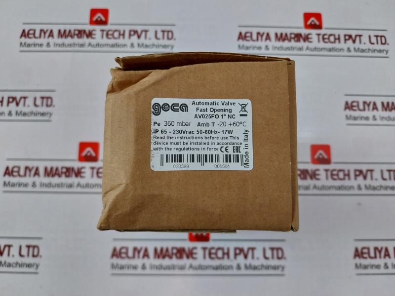 Geca Av025Fo 1” Automatic Gas Valve, 230Vrac, 50-60Hz, Ip65