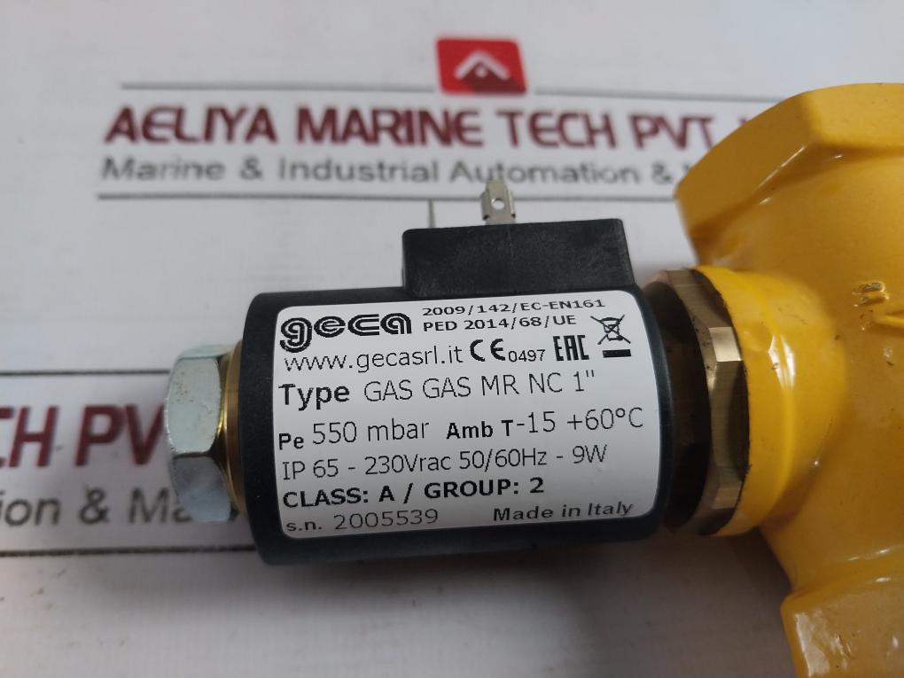 Geca Gas Mr Nc 1 Solenoid Valve Pe 550 Mbar Ip65 230Vrac 50/60Hz