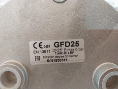 Geca Gfd25 Dn25-gas Filter 50 Micron 6 Bar 30V Ac/Dc 100Ma