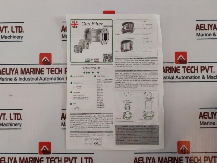 Geca Gfd25 Dn25-gas Filter 50 Micron 6 Bar 30V Ac/Dc 100Ma