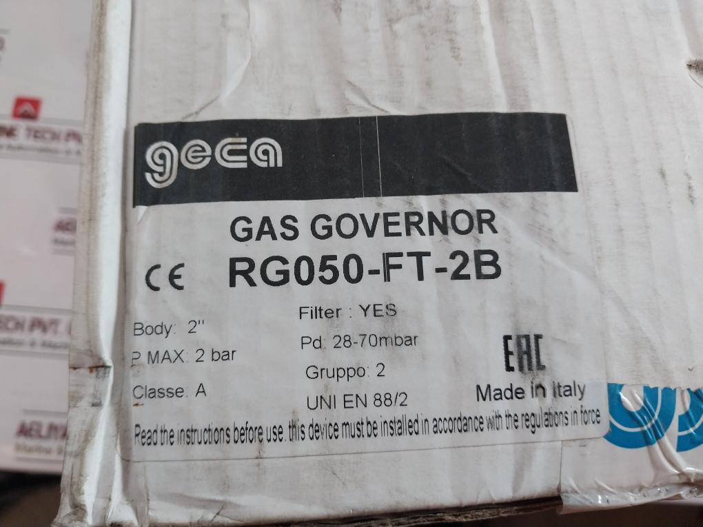 Geca Rg050-ft-2B Gas Governor 28-70 Mbar / 2 Bar Max 2 Inch