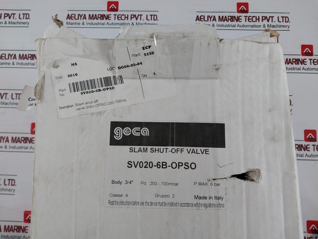 Geca Sv020-6B-opso Slam Shut-off Valve 3/4" 6 Bar 200-700 Mbar