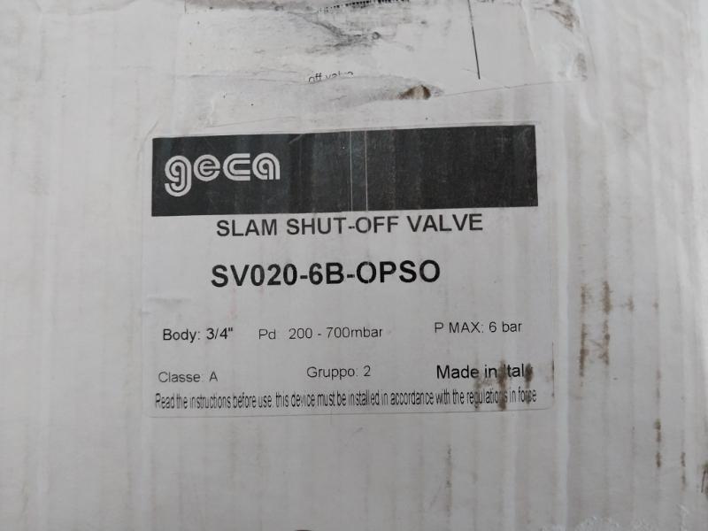 Geca Sv020-6B-opso Slam Shut Off Valve 3/4