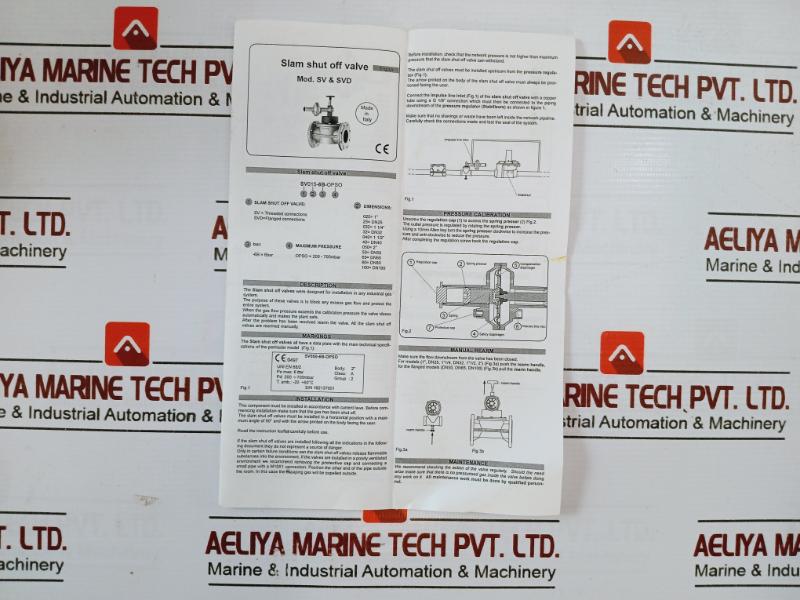Geca Sv050-6B-opso Slam Shut Off Valve Pmax 6 Bar, 200-700 Mbar