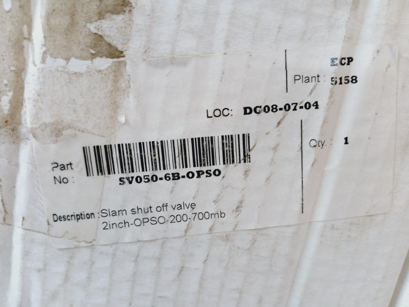 Geca Sv050-6B-opso Slam Shut Off Valve Pmax 6 Bar, 200-700 Mbar