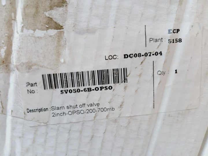 Geca Sv050-6B-opso Slam Shut Off Valve Pmax 6 Bar, 200-700 Mbar