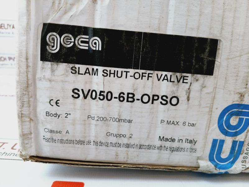 Geca Sv050-6b-opso Slam Shut Off Valve Pmax 6 Bar, 200-700 Mbar