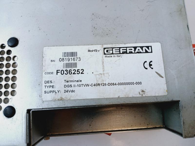 Gefran Digistar Dgs Ii-10Tvw-c40R128 Terminal Control Panel