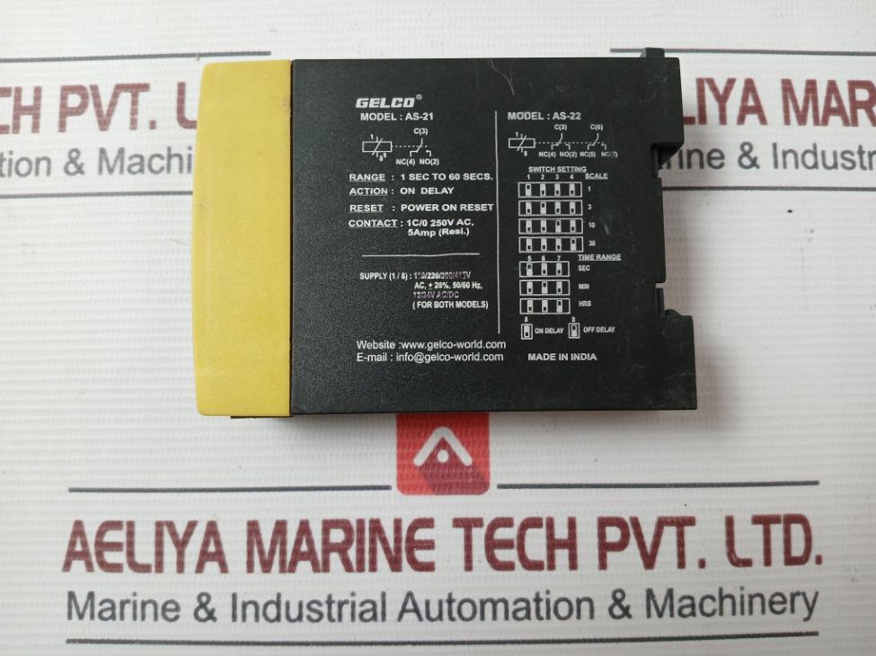 Gelco As-21 Water Pump Analog Timer 1C/0 250Vac