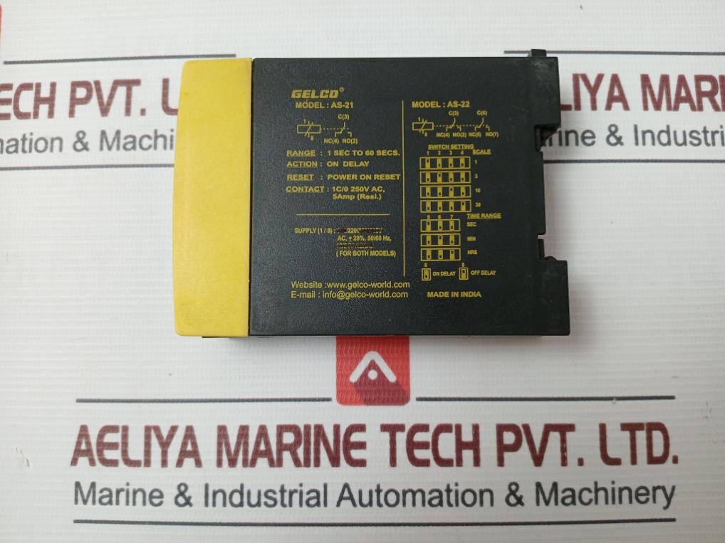 Gelco As-21 Water Pump Analog Timer 1 Sec To 60 Secs