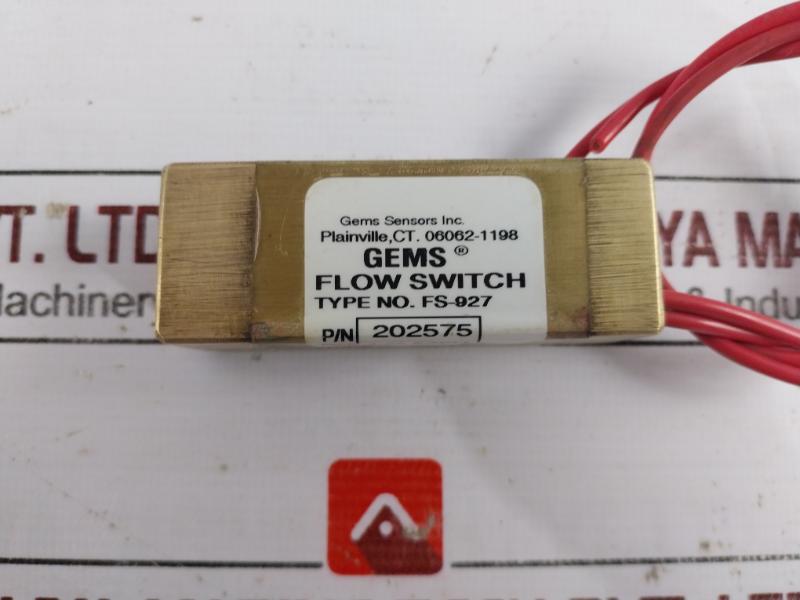 Gems Fs-927 Liquid Flow Switch 240 Vac Pilot Duty 20Va