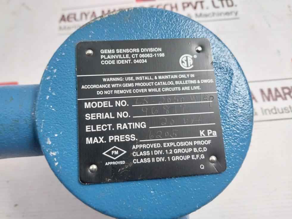 Gems Ls-2050 W/Ep Side-mounted Level Switch 6205Kpa Rev.B 316Ss 180°F