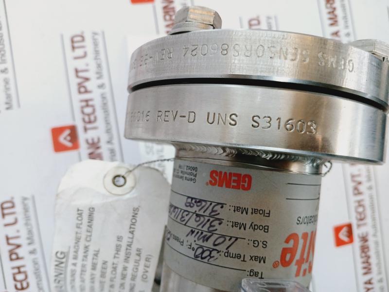Gems Sensors 316/316l Ss Suresite Liquid Level Indicator B16.5 Sa182