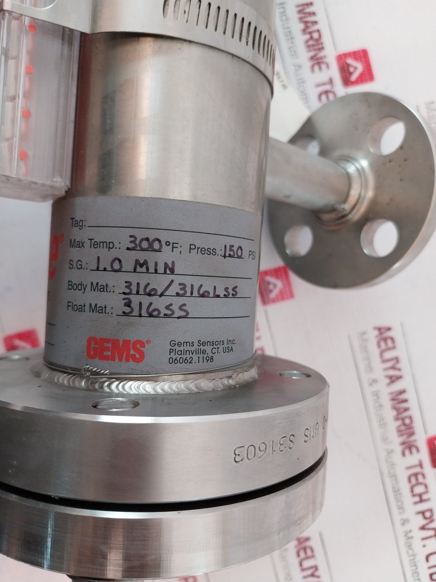 Gems Sensors 86375 Magnetic Liquid Level & Visual Level Indicators 812122