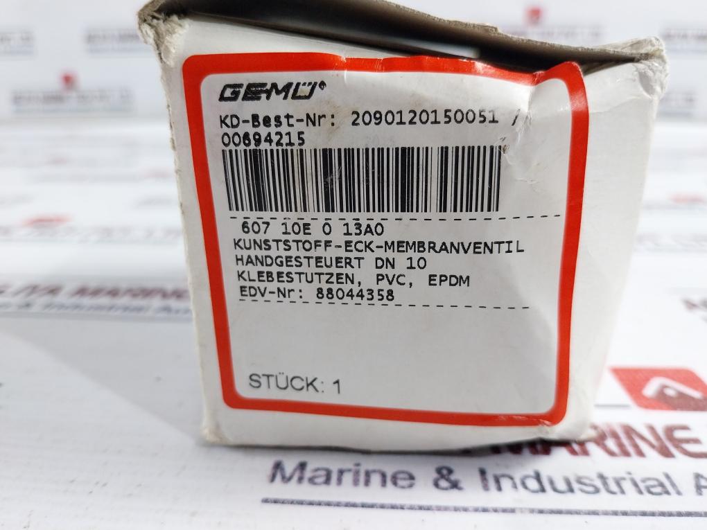 Gemu 607 10E 0 13A0 Diaphragm Valve Ps 6,0 Bar 88044358-7418003 I 0025