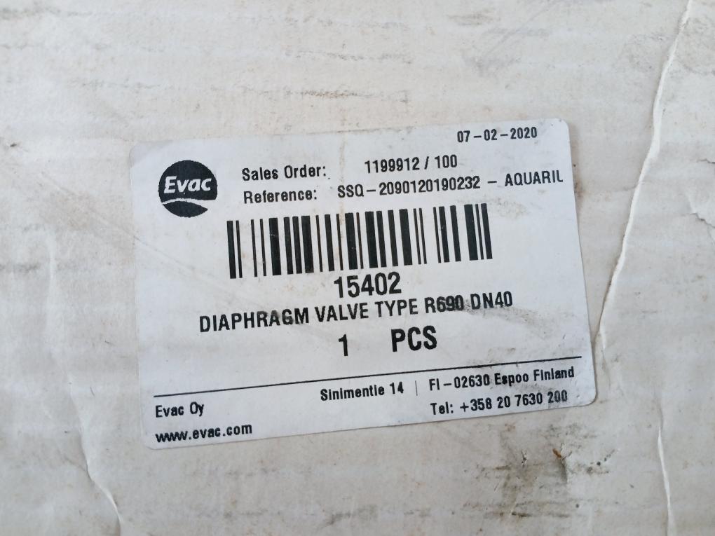 Gemu R690 40d 7 1142hdn Pneumatically Operated Diaphragm Valve 10,0 Bar