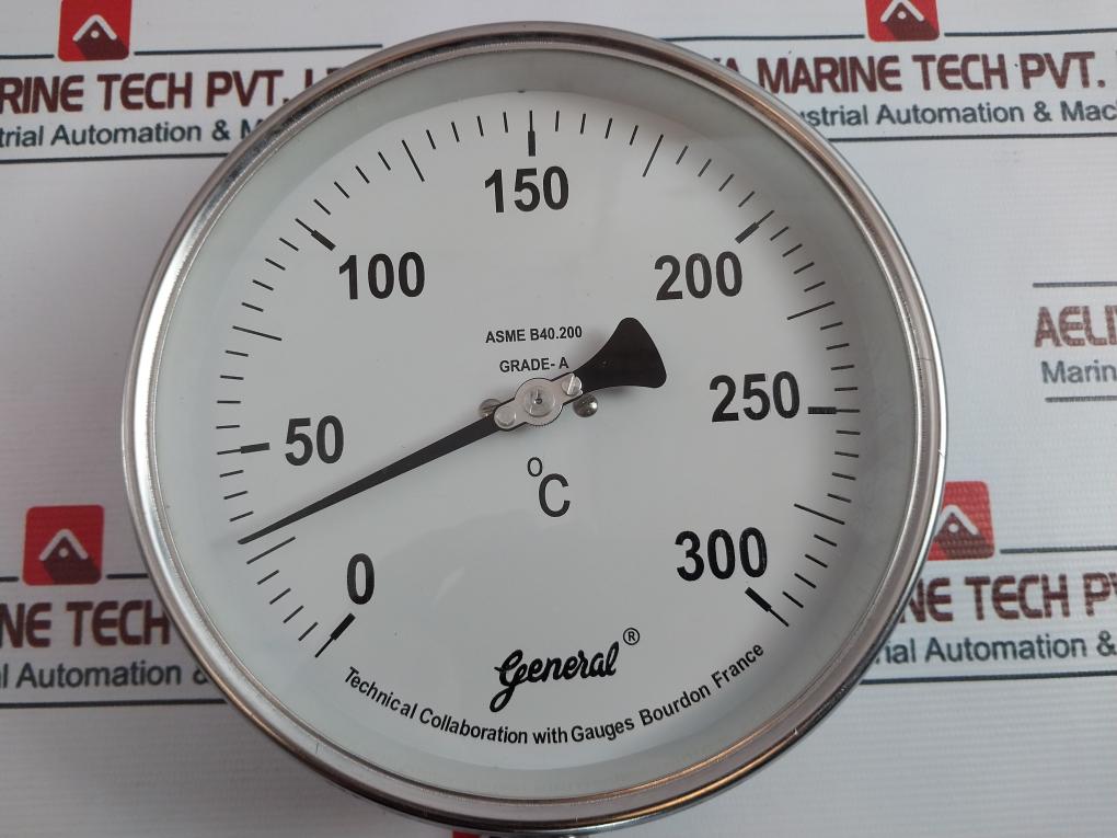 General Asme B40.200 Temperature Gauge 0-300°C