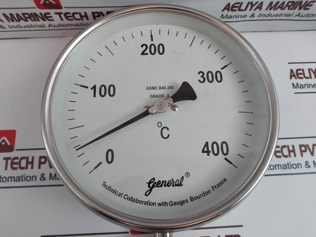 General Asme B40.200 Temperature Gauge 0-400 Deg.C