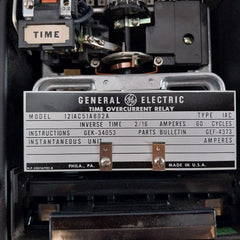 General Electric 12Iac51A802A Time Overcurrent Relay 2/16 Amp 60 Cycles