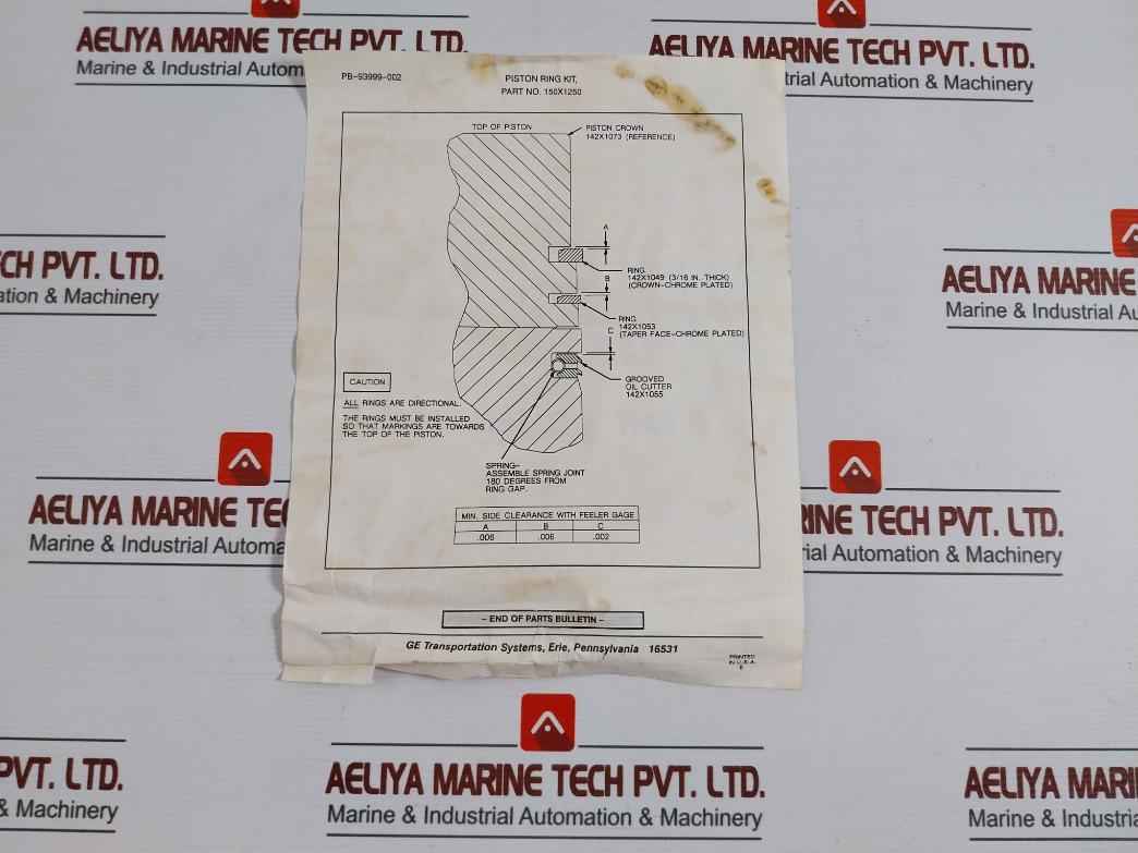 General Electric 150X1250 Piston Ring Kit