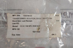 General Electric 1930194-03 Signal Transformer Mpi-900-230 900Va 115V 3.9A