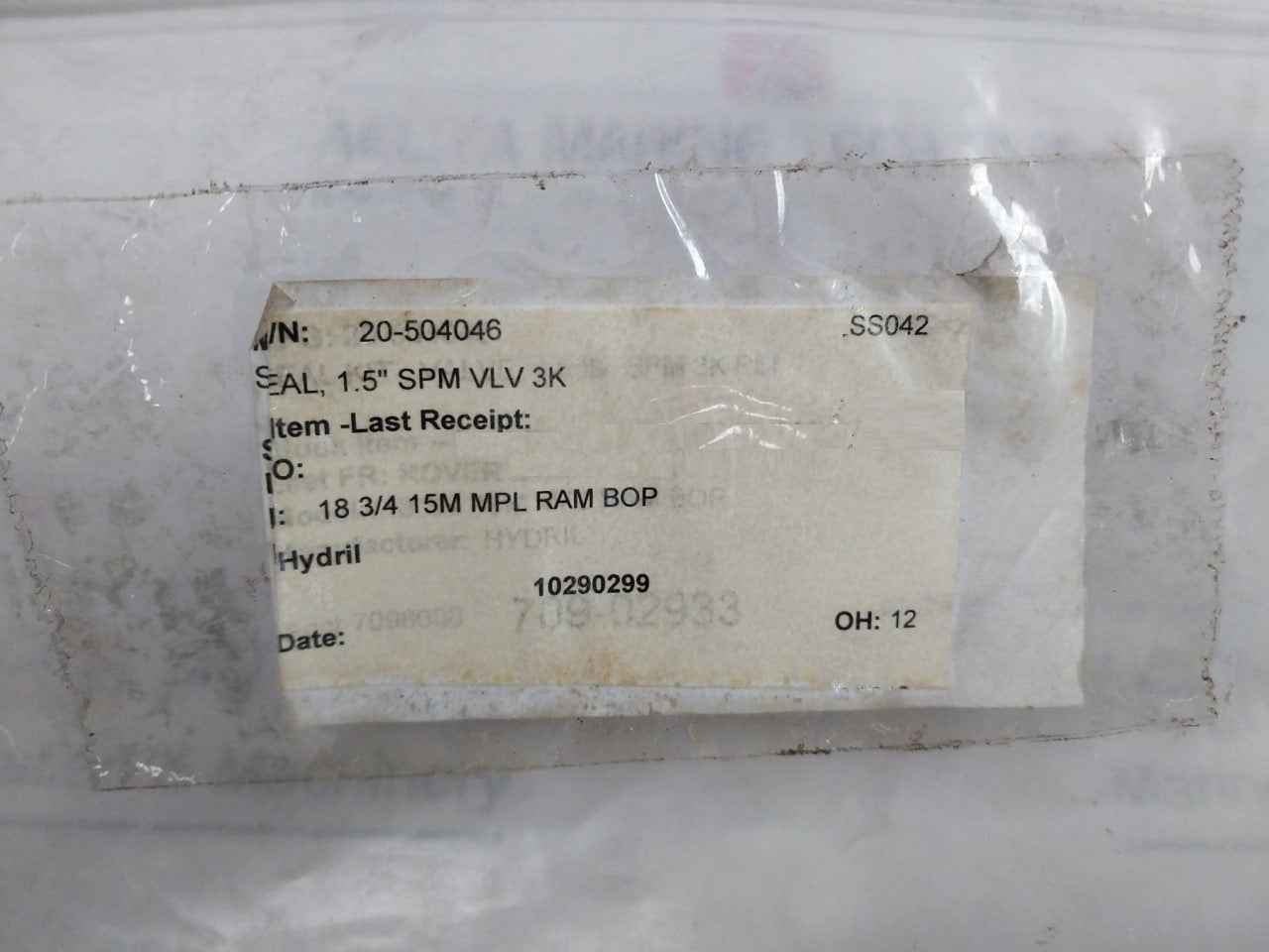 General Electric 20-504046 Spm Valve Seal Kit A030 Nd6Lgx3102 Rev.A4