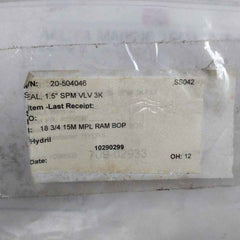 General Electric 20-504046 Spm Valve Seal Kit A030 Nd6Lgx3102 Rev.A4