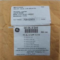 General Electric 20-504046 Spm Valve Seal Kit A030 Nd6Lgx3102 Rev.A4