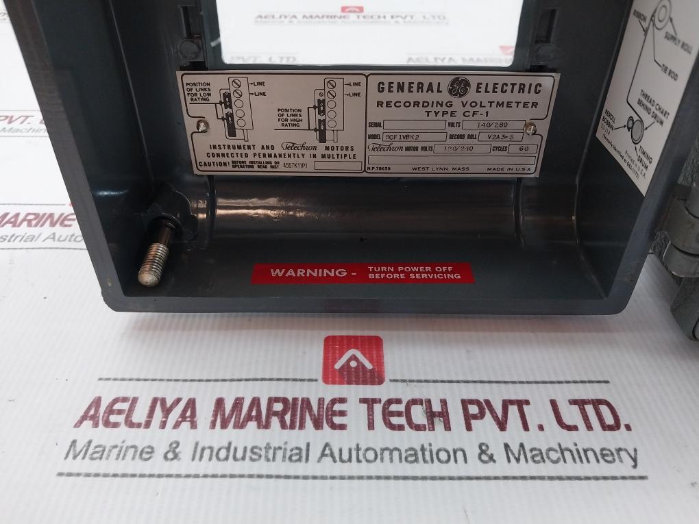 General Electric Cf1Vbk2-31N Recording Voltmeter 8Cf1Vbk2 0–140 / 280 Vac