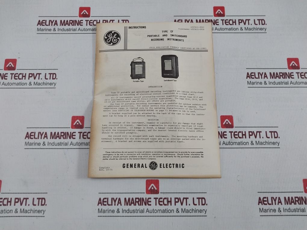 General Electric Cf1Vbk2-31N Recording Voltmeter 8Cf1Vbk2 0–140 / 280 Vac