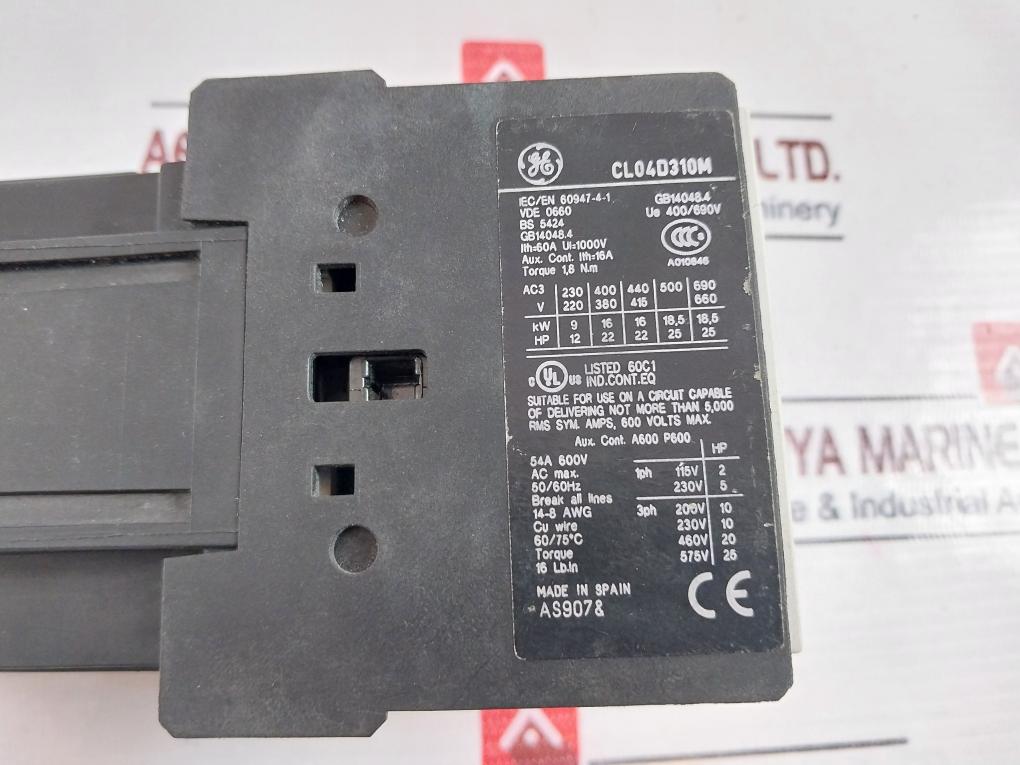 General Electric Cl04D310M Contactor 690V 60A