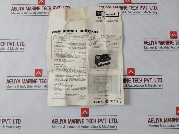 General Electric Cr122Ad02848Aa Pneumatic Time Delay Relay 24V Dc