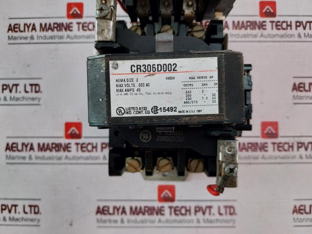 General Electric Cr306D002 Magnetic Starter 45Amp Ser A