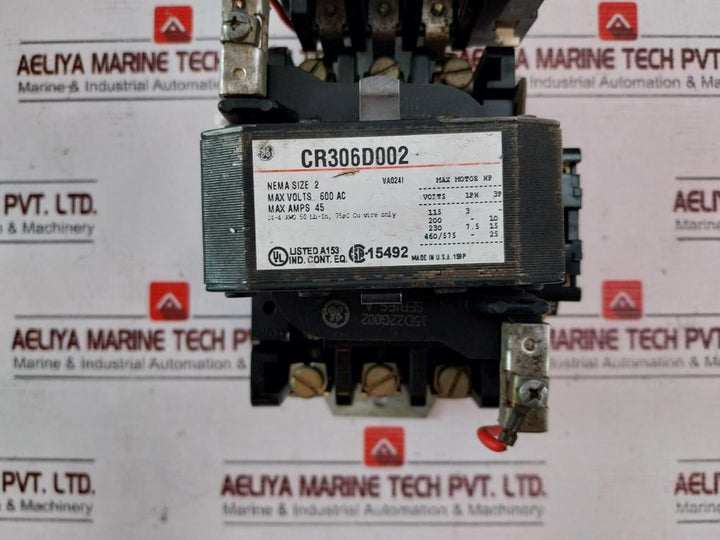General Electric Cr306D002 Magnetic Starter 45Amp Ser A
