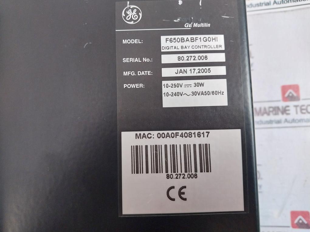 General Electric F650 Digital Bay Controller F650Babf1G0Hi 10-250V 30W