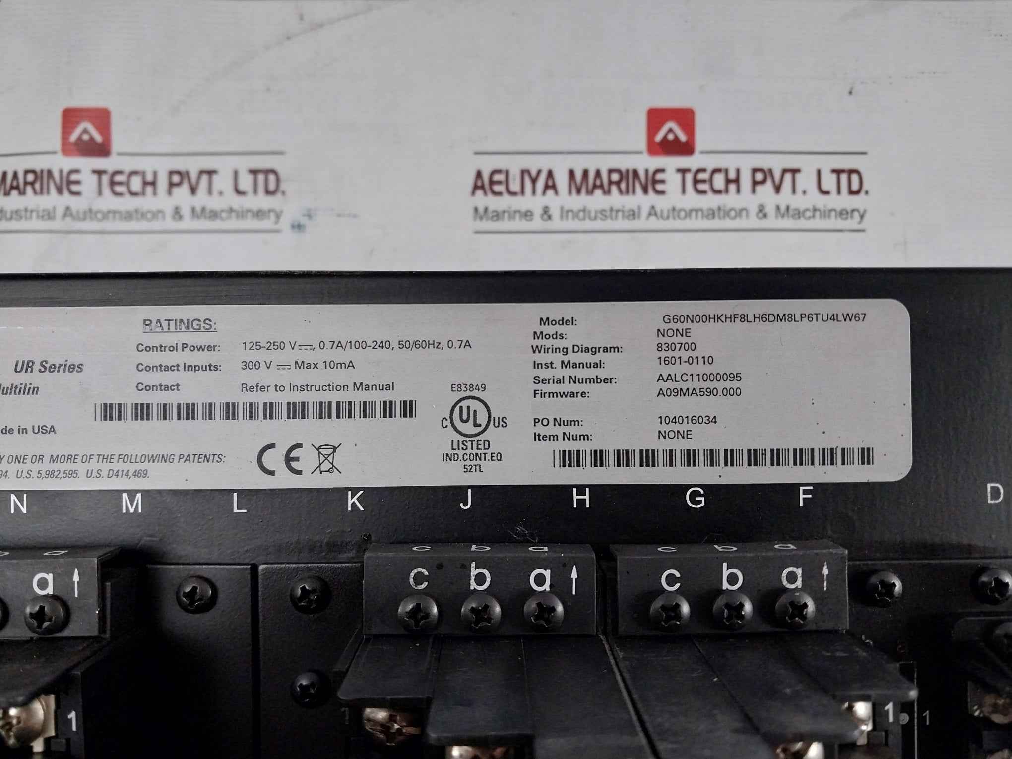 General Electric G60N00Hkhf8Lh6Dm8Lp6Tu4Lw67 Multilin G60 Ur Series Front Panel