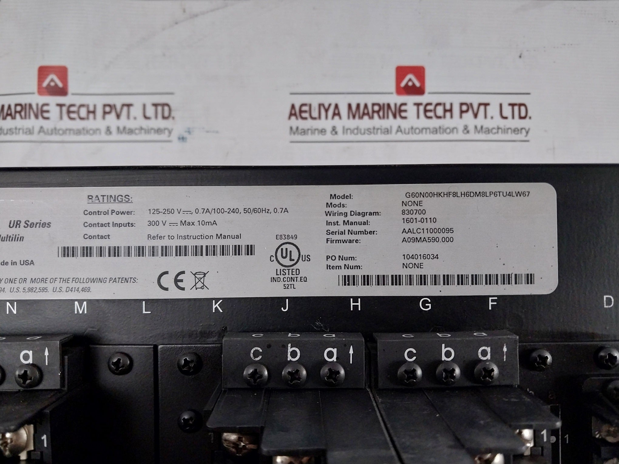 General Electric G60N00Hkhf8Lh6Dm8Lp6Tu4Lw67 Multilin G60 Ur Series Front Panel