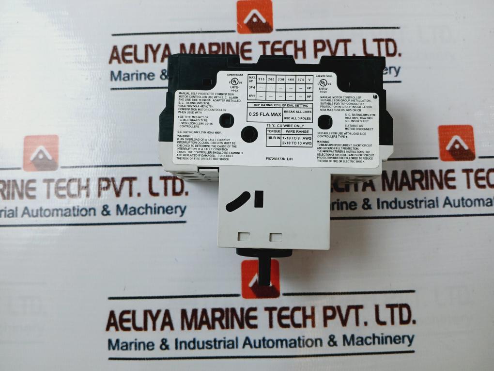 General Electric Gps1Bhab 3 Pole Manual Motor Starter 50/60Hz