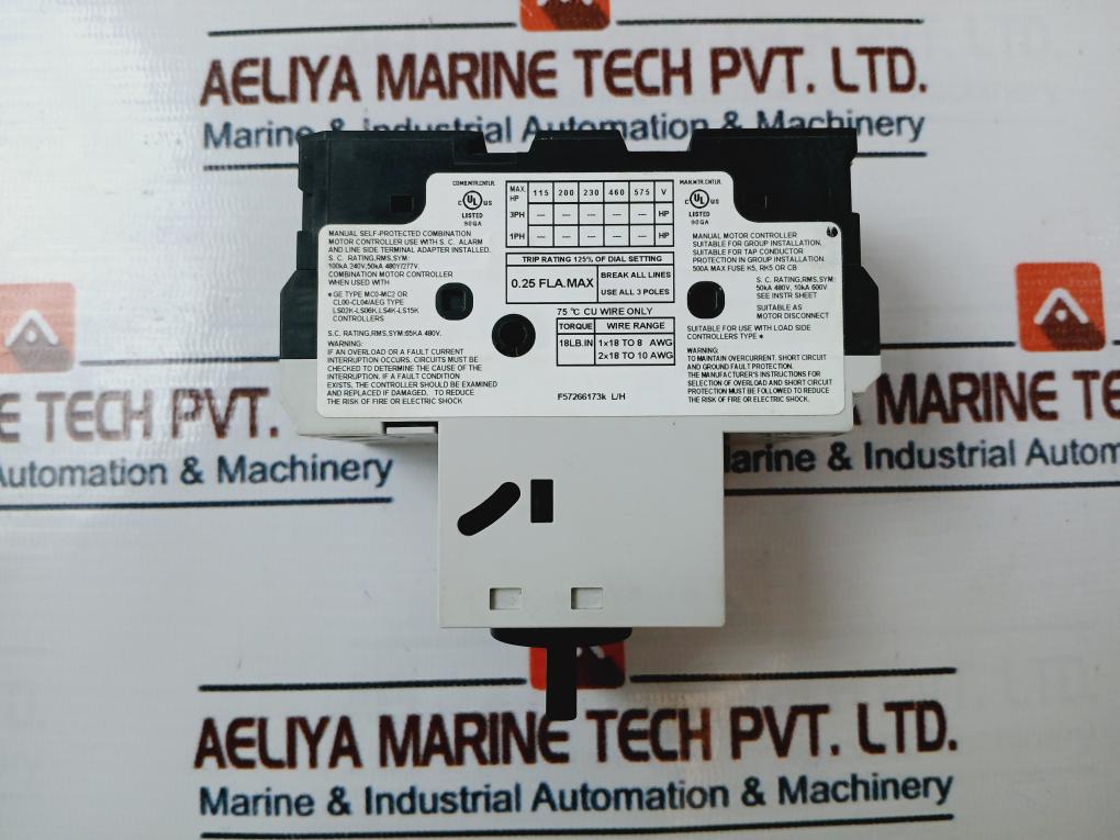 General Electric Gps1Bhab 3 Pole Manual Motor Starter 50/60Hz