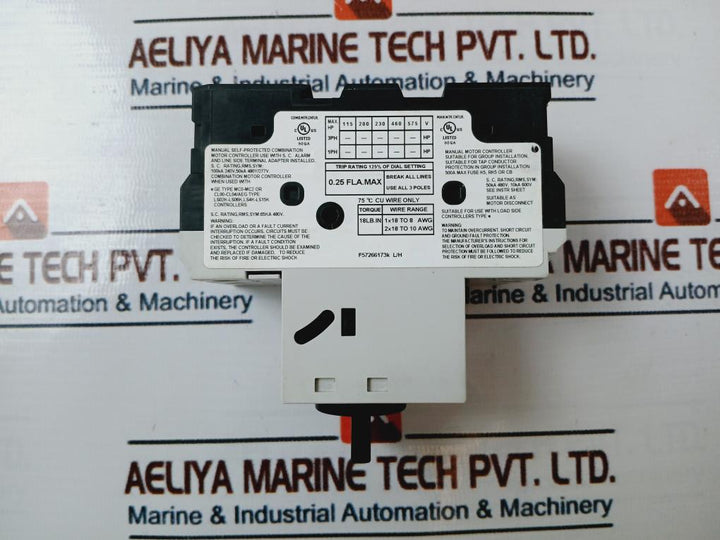 General Electric Gps1Bhab 3 Pole Manual Motor Starter 50/60Hz